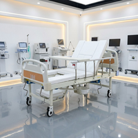 Cama de Hospital Manual Multifuncional de Acero, Orientada a la Rehabilitación, con Barandilla Antideslizante para Centros de Rehabilitación, Cuidado de Ancianos y Personas con Discapacidad