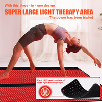 Tapis de luminothérapie rouge 512W à double longueur d'onde infrarouge pour le soin du corps avec télécommande sans fil