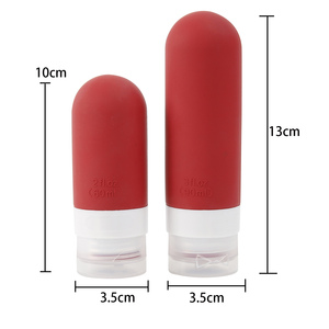 Portable 60ml/100ml Silicone <b>Shampoo</b> <b>Bottle</b> <b>Refillable</b> PET Material Travel Sub Bottling with Pump and Flip Top Cap - Product Image 5