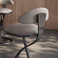 Chaise de bar haute en acier inoxydable doré de luxe, tabouret de bar rembourré au design moderne, mobilier d'appoint pour bistro, hôtel et salle à manger