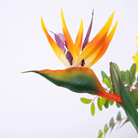 1 Buah Buket Bunga Palsu Strelitzia Karet 31,5 Inci Buatan Bird of Paradise untuk Dekorasi Pesta Luar Ruangan Pernikahan Taman Rumah DIY