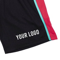 Shorts de basketball pour hommes, taille plus, noir et gris, avec impression numérique personnalisée, respirants, séchage rapide, taille élastique, en polyester, pour le sport