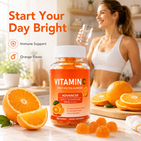 Gummies de pectine de fruits à la vitamine C 250 mg Acide ascorbique Soutien immunitaire Antioxydant Complément alimentaire Marque privée OEM