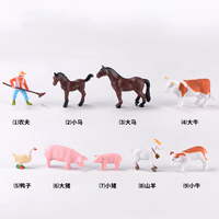Figuras de Acción de Animales de Granja de Dibujos Animados DIY, Adornos de PVC, Regalos Artesanales, Mini Juguetes de Plástico para Jardín, Decoración del Hogar y Escritorio