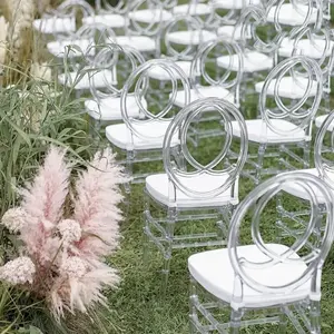 Sillas Chiavari de Resina <span class=keywords><strong>Transparente</strong></span>, Apilables, Ligeras e Impermeables para Bodas al Aire Libre, Salones de Banquetes y Alquiler de Eventos en Hoteles - Product Image 1