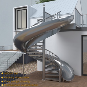 Custom Modern Outdoor Luxury Metal Spiral Staircase Apartment Garden Design <strong>Swimming</strong> <strong>Pool</strong> Stairs 304 Stainless Steel Stair <strong>Slide</strong> - Product Image 2