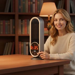 Chauffage Électrique Portable de Bureau 1350W, Corps en ABS, Hauteur 30cm, Flamme Électronique, Chauffage Domestique - Product Image 5
