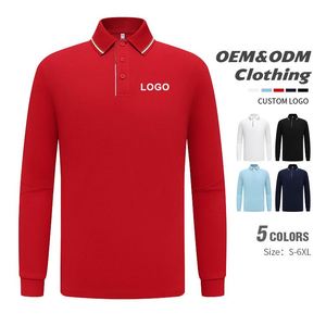Camisa Formal de Manga Larga para Hombre con Cuello de Golf, de Lona Antiarrugas, con Logotipo de Marca Personalizado, Cuello de Color Sólido y Tejido de Punto - Product Image 1