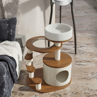 Arbre à chat à faible hauteur, structure d'escalade pour chat, tour à gratter multi-niveaux, plateforme de couchage pour chat pour petit appartement