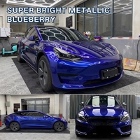 Film Vinyle Adhésif pour Voiture Brillant Métallisé Violet Raisin PVC Protection UV 99% Rejet IR 90% Anti-Rayures Épaisseur 6-8mil