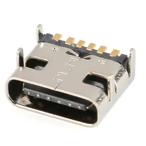 20/10/5pcs 6 Pin SMT Soquete do Conector Micro USB Tipo C 3.1 Do Sexo Feminino Colocação SMD DIP Para design de PCB DIY de alta corrente de carga