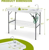 Station de nettoyage de poisson pliable en plastique compacte la plus vendue pour l'extérieur