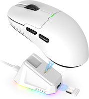 Souris de jeu AJAZZ AJ159pro à trois modes, sans fil et filaire, avec base de charge, PAW3395, adaptée aux mains moyennes et grandes