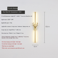 Lampu Dinding Kamar Tidur LED Sederhana Modern Lampu Strip Dinding Ruang Tamu Lampu Dinding Kepala Rusa untuk Tangga Koridor Hotel