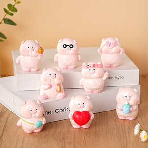 Cute Victory Pig Resin Ornament Handmade Animal Figurine Home Decoration Gift Craft - Product Image 3