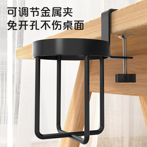 Porte-gobelet de table en acier au carbone, diamètre 10 cm, rangement fixe pour bureau, dortoir, couleur noir et blanc - Product Image 5