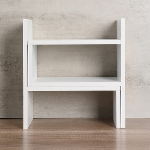All Bamboo Telescopic Storage Rack Adjustable <b>Bookshelf</b> 3 Floors Desktop Office Use - Product Image 4