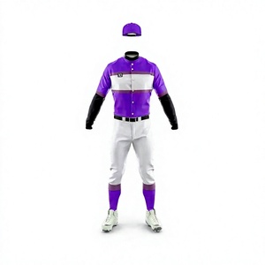 Camiseta de Béisbol Personalizada para Hombre, Manga Larga, Absorbente de Humedad, Sublimada, Poliéster/Algodón, Cuello Deportivo, Diseño 3D en la Parte Delantera - Product Image 1