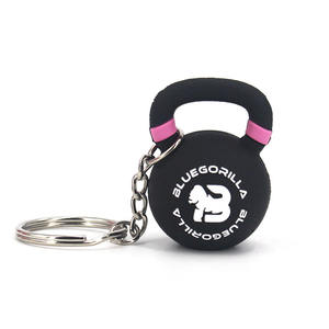Mini Kettlebell Porte-clés Noir Rose PVC Pendentif Poids Simulé Accessoire Sac à Dos Voiture Logo Personnalisé Pris en Charge - Product Image 2