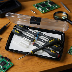 Juego de destornilladores de precisión Stanley de 6 piezas con mangos ergonómicos para reparación de electrónica - Product Image 3