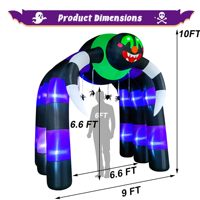 Arche d'araignée gonflable d'Halloween de 10 pieds avec lumières LED décor de cour hantée extérieure arc d'entrée d'Halloween pour l'affichage de voie