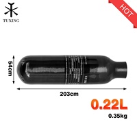 Bouteille d'air en fibre de carbone brillante TUXING 0.22L, 300 bars, 4500 PSI, filetage M18*1.5, pour paintball, PCP, chasse et tir, station de remplissage