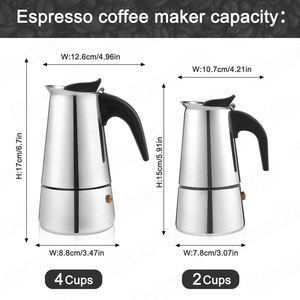 Emode stovetop מפלדת אל חלד מכונת קפה אספרסו מקצועית למכונת קפה אספרסו איטלקית - Product Image 3