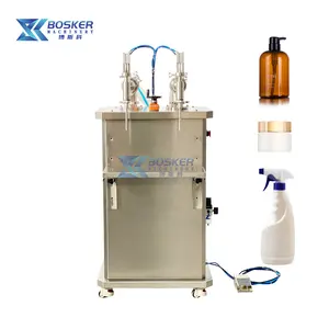 Máquina de llenado de botellas de 2 cabezales, máquina semiautomática de llenado de agua con bolsita de BSK-GZ03, pistón Vertical