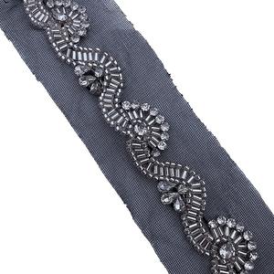 Ribete de Encaje con Cuentas de Cristal y Pedrería de 2 cm de Ancho, Diseño de Joyería para Vestidos de Novia, Cinturón de Vestido de Novia - Product Image 5