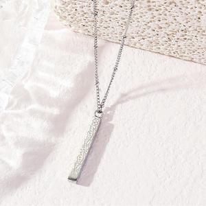 Collana Unisex con Pendente Quadrato in Acciaio Inossidabile Placcato Oro con Scritta Islamica Araba <span class=keywords><strong>Allah</strong></span> - Product Image 3