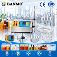 Machine de remplissage de liquides BANMO à 4 têtes à pompe péristaltique pour cosmétiques, huiles essentielles, liquides buccaux, réactifs, remplissage de petites doses de liquides