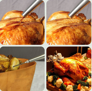 Novelty of 4 <b>Meat</b> Kit Syringe for Cooking Stainless Steel Turkey Baster With Injector and Cleaning Brush Set - Product Image 6