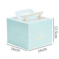 Boîte à gâteaux personnalisée pour anniversaire, boîtes à gâteau de luxe avec poignée, plastique transparent carré blanc 6 pouces