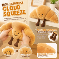 Juguetes de Peluche de Panadería: Croissant, Tostada, Pretzel, Baguette, Pastel. Muñecos de Comida de Peluche para Niños y Adultos, Alivio del Estrés y la Ansiedad
