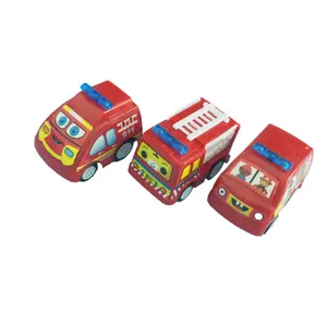 Grosir bus untuk anak-anak kartun-Set Mainan Bayi Pull-Back Anak-anak, 6 Buah Mainan Bayi Lembut Baru dengan Truk dan Tas Pembawa, Mobil Insinyur Anak-anak