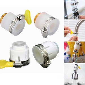 Kitchen Shower Faucet Bubbler Extenders Water Taps Converter with <b>Clamp</b> Universal Joint Faucet Garden Adapter 1/2'' - Product Image 6
