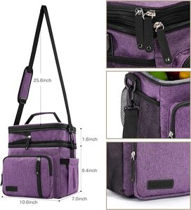 Sac isotherme réutilisable et imperméable pour le déjeuner, avec logo personnalisé, échantillon gratuit, pour sac isotherme anti-fuite. - Product Image 5