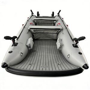 Bateaux pneumatiques catamaran <span class=keywords><strong>de</strong></span> 380 cm, pont en tapis gonflable, capacité <span class=keywords><strong>de</strong></span> 5 personnes, Reachsea avec transom en aluminium, grande <span class=keywords><strong>roue</strong></span>, <span class=keywords><strong>porte</strong></span>-canne à pêche - Product Image 3