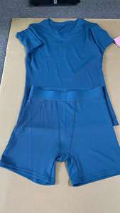 Productos Listos para Enviar, Pijamas, Camiseta de Canalé, Pantalones Cortos Tipo <span class=keywords><strong>Boxer</strong></span>, Ropa de Estar en Casa, Conjunto de Dos Piezas de Verano para <span class=keywords><strong>Mujer</strong></span>, Ropa, Pijamas <span class=keywords><strong>Mujer</strong></span> - Product Image 5