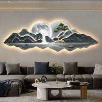 Peinture Moderne Murale pour Fond de Canapé, Luxe Léger, Peinture en Cristal Haut de Gamme, Art Mural LED, Décoration Intérieure