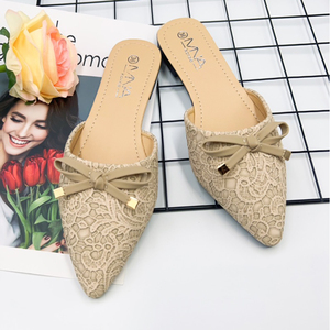 <span class=keywords><strong>Mules</strong></span> à talons pour femmes, <span class=keywords><strong>sandales</strong></span> à nœud papillon, élégantes et tendance, style banquet, à bout pointu, talons bas - Product Image 4