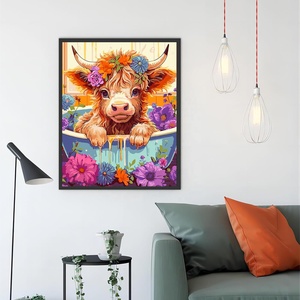 XIXI Kit de Peinture sur Toile Faite à la Main par Numéros Série Animaux Impression Numérique Rectangulaire Carrée Décoration Artistique DIY pour la Maison - Product Image 3