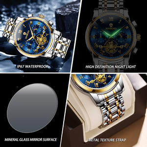 Reloj BINBOND Multifuncional con Esfera Tourbillon, Acero Inoxidable, para Hombre, Estilo Ejecutivo, Resistente al Agua 30M, Luminoso - Product Image 6