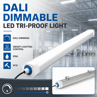 Luminaire LED Tri-Proof DALI Dimmable IP66 avec Contrôle d'Éclairage Numérique et Garantie de 5 Ans pour Entrepôts, Usines et Parking