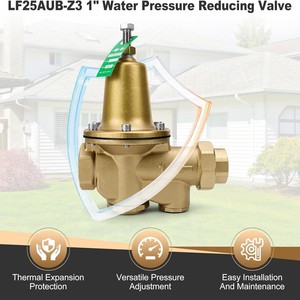 Vanne de réduction de pression Watts1-LF25AUB-Z3 en laiton, 3 voies, régulation manuelle de la pression de l'eau - Product Image 4