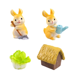 Micro-paysage miniature : Figurines de lapins dans le champ, accessoires de décoration de jardin DIY, <span class=keywords><strong>petits</strong></span> ornements de bureau - Product Image 5