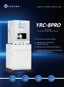 เครื่องกัดซีเอ็นซี Yucera YRC-8 PRO ความแม่นยำสูง แบบห้าแกน สำหรับงานแห้งและเปียก  แบบออลอินวัน สำหรับห้องปฏิบัติการทันตกรรม - Product Image 4