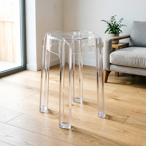 <span class=keywords><strong>Tabouret</strong></span> en plastique acrylique transparent, style moderne minimaliste épaissi, empilable - Product Image 1