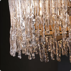 OEM Salle de séjour Hôtel Villa Plafond Cascades de glace Pendentif rond Lumières lustres en cristal plafond de luxe - Product Image 3