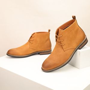 New Arrival Men's Plus Size High Top <b>Boots</b> British Vintage Style Genuine Leather Chunky Sole Casual Fashion Trendy Versatile - Product Image 2